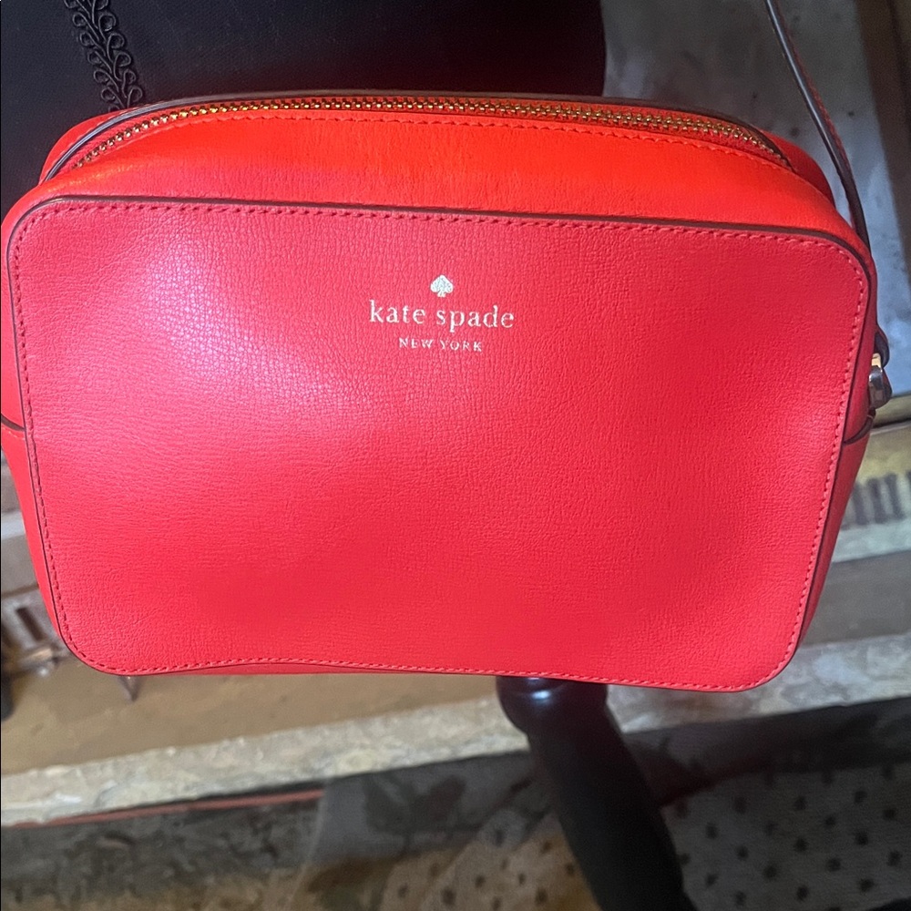 Kate Spade Harper Tomato Red Leather Crossbody Bag